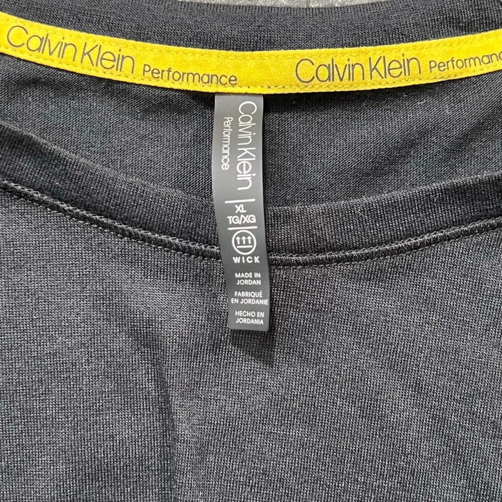 CALVIN Klein Performance Black Knot Long Sleeve Crew Neck Workout Shirt | Sz XL - Picture 6 of 11